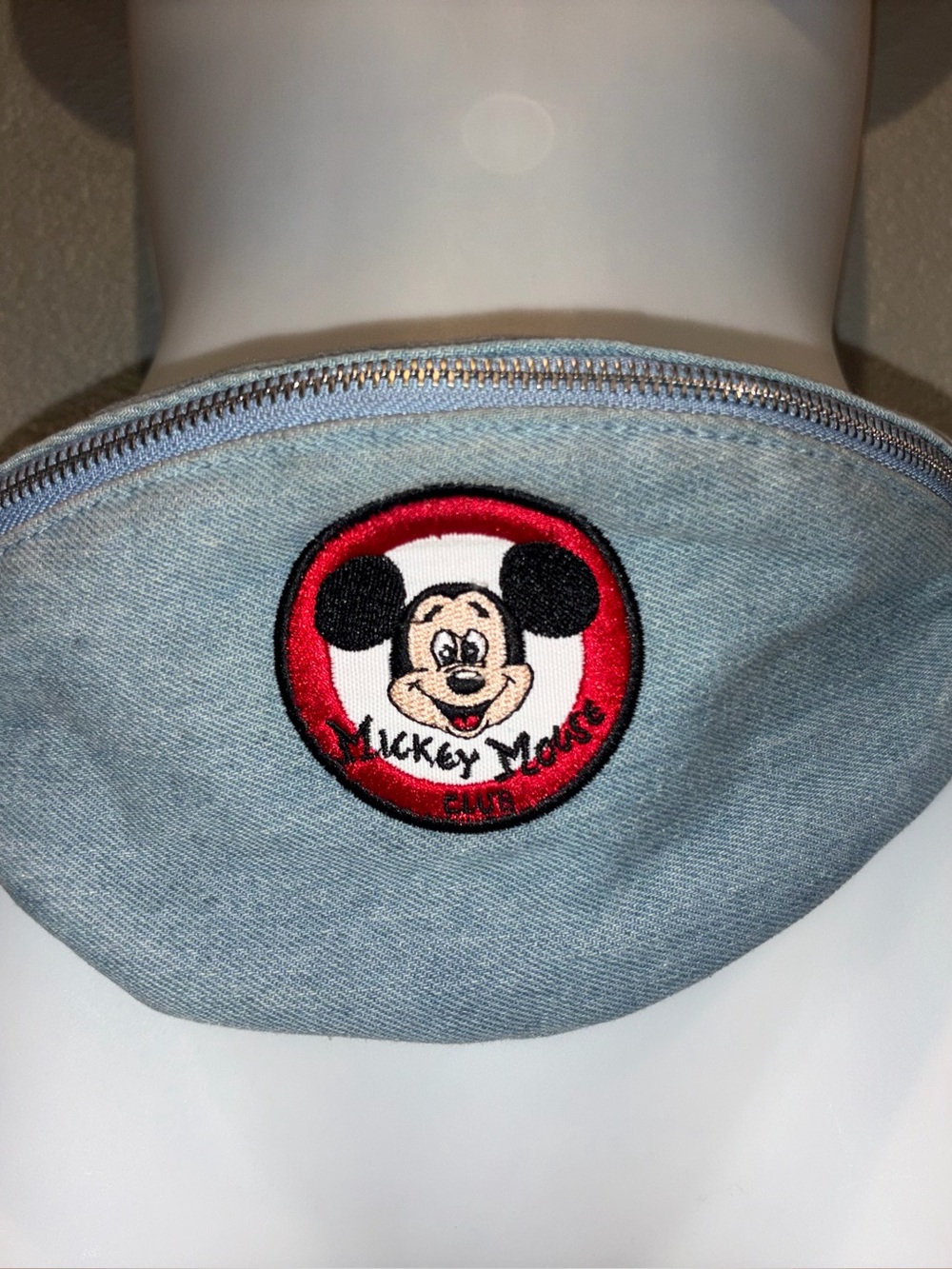 Disney Store Denim Mickey Mouse Club Embroidered Fanny Pack Belt Bag Adjustable